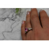925 Sterling Silver Pink & White CZ Ring Size 6