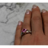 925 Sterling Silver Pink & White CZ Ring Size 6