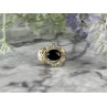 500 Silver Black Nephrite Ring Size 6.75