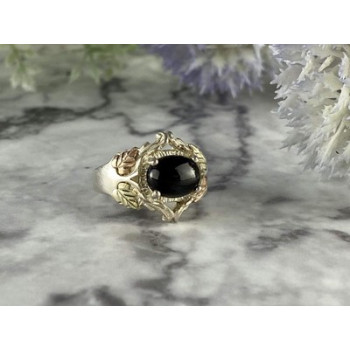 500 Silver Black Nephrite Ring Size 6.75
