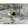 500 Silver Black Nephrite Ring Size 6.75