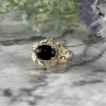 500 Silver Black Nephrite Ring Size 6.75