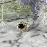 500 Silver Black Nephrite Ring Size 6.75