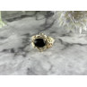 500 Silver Black Nephrite Ring Size 6.75