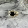 500 Silver Black Nephrite Ring Size 6.75