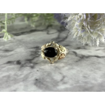 500 Silver Black Nephrite Ring Size 6.75