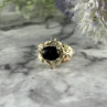 500 Silver Black Nephrite Ring Size 6.75