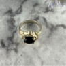 500 Silver Black Nephrite Ring Size 6.75