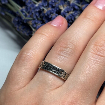 925 Sterling Silver Marcasite Ring Size 6
