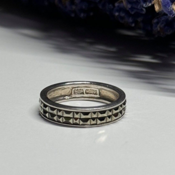 925 Sterling Silver Marcasite Ring Size 6