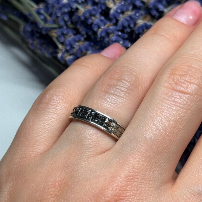 925 Sterling Silver Marcasite Ring Size 6