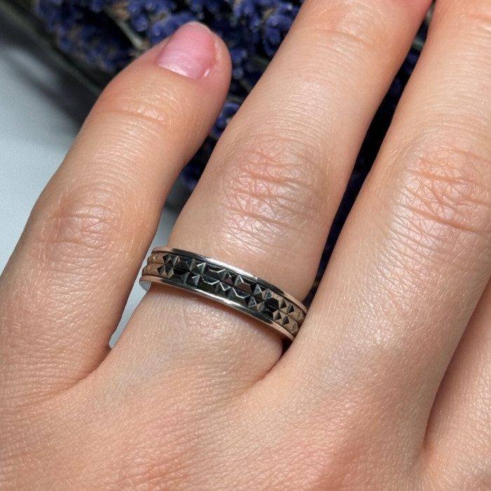 925 Sterling Silver Marcasite Ring Size 6