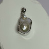925 Sterling Silver Pearl Pendant Length 1.3 Inch
