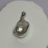 925 Sterling Silver Pearl Pendant Length 1.3 Inch