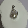 925 Sterling Silver Pearl Pendant Length 1.3 Inch