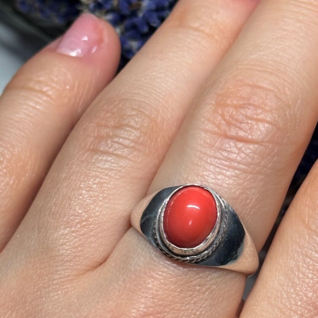 925 Sterling Silver Agate Ring Size 8.5