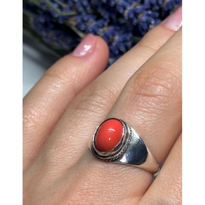 925 Sterling Silver Agate Ring Size 8.5