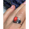 925 Sterling Silver Agate Ring Size 8.5