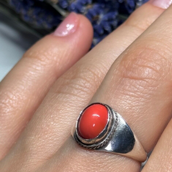 925 Sterling Silver Agate Ring Size 8.5
