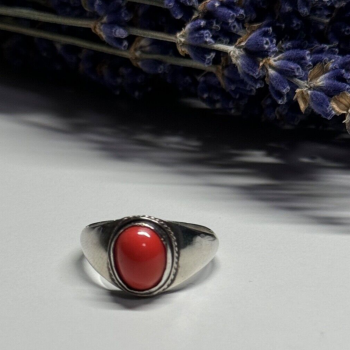 925 Sterling Silver Agate Ring Size 8.5