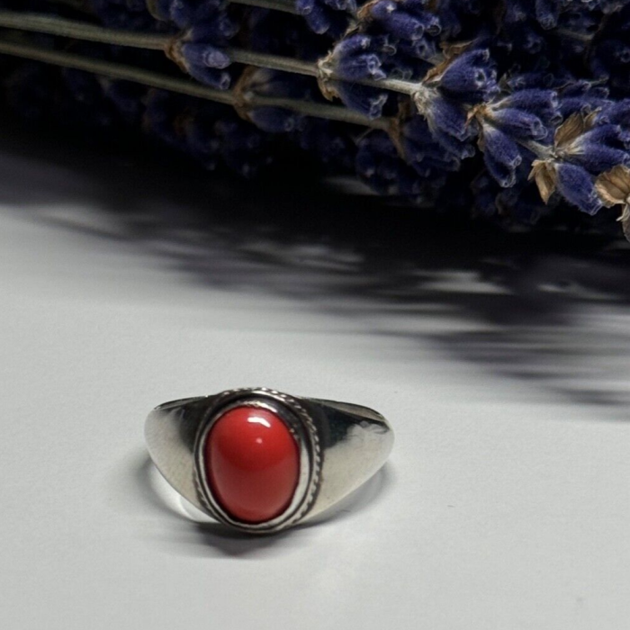 925 Sterling Silver Agate Ring Size 8.5