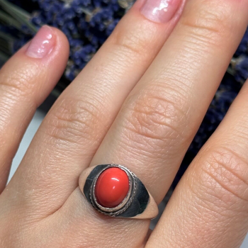 925 Sterling Silver Agate Ring Size 8.5