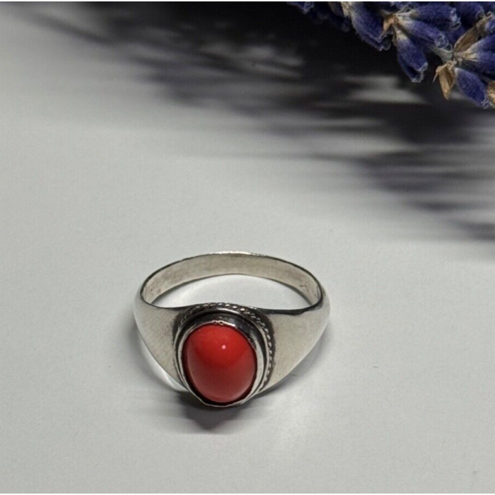 925 Sterling Silver Agate Ring Size 8.5