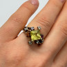 925 Sterling Silver SLV Tourmalines & Diamonds Ring Size 5.5