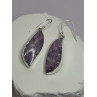 925 Sterling Silver Lepidolite Earrings Length 2 Inch