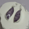 925 Sterling Silver Lepidolite Earrings Length 2 Inch