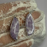 925 Sterling Silver Lepidolite Earrings Length 2 Inch