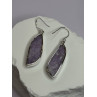 925 Sterling Silver Lepidolite Earrings Length 2 Inch