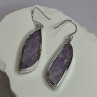 925 Sterling Silver Lepidolite Earrings Length 2 Inch