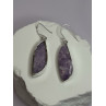 925 Sterling Silver Lepidolite Earrings Length 2 Inch