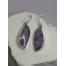 925 Sterling Silver Lepidolite Earrings Length 2 Inch