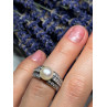 925 STERLING SILVER PEARL & CZ RING SIZE 5