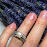 925 Sterling Silver Pearl & CZ Ring Size 5