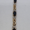 925 Sterling Silver Vermeil Sapphires Bracelet Size 7.25 IN