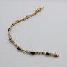925 Sterling Silver Vermeil Sapphires Bracelet Size 7.25 IN