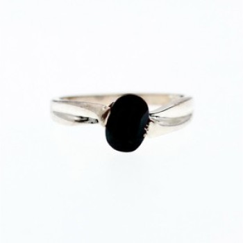 925 Sterling Silver Dark Blue Sapphire Ring Size 6.5