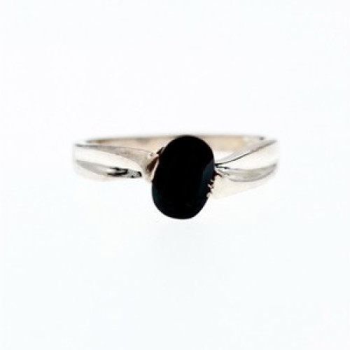 925 Sterling Silver Dark Blue Sapphire Ring Size 6.5