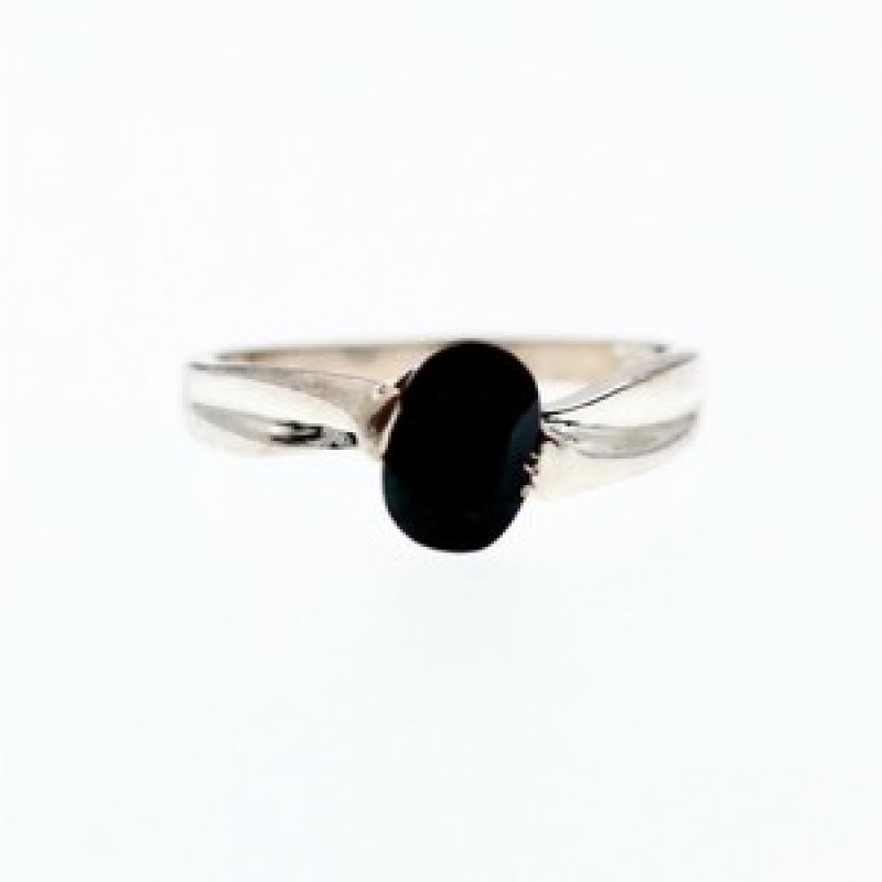 925 Sterling Silver Dark Blue Sapphire Ring Size 6.5