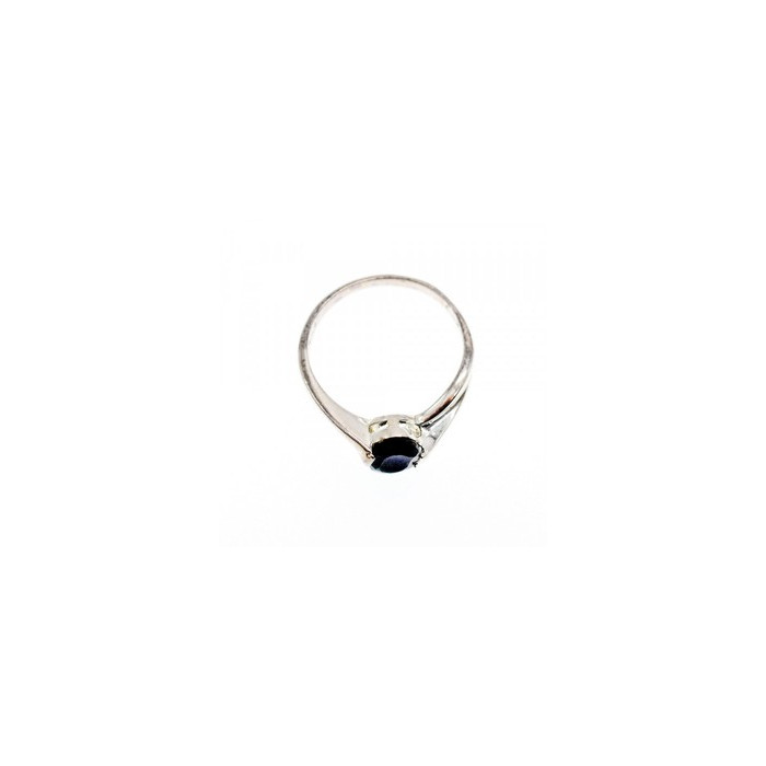 925 Sterling Silver Dark Blue Sapphire Ring Size 6.5