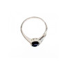 925 Sterling Silver Dark Blue Sapphire Ring Size 6.5