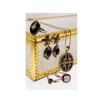 925 Sterling Silver Dark Blue Sapphire Ring Size 6.5