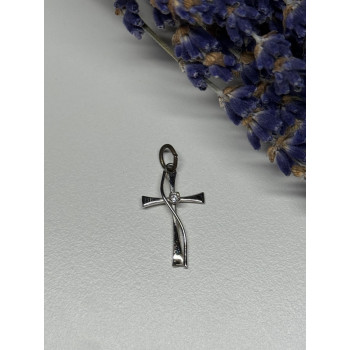 925 Sterling Silver Cross CZ Lenght 26.5 Mm