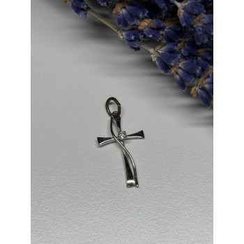 925 Sterling Silver Cross CZ Lenght 26.5 Mm