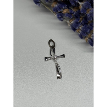 925 Sterling Silver Cross CZ Lenght 26.5 Mm