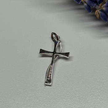 925 Sterling Silver Cross CZ Lenght 26.5 Mm