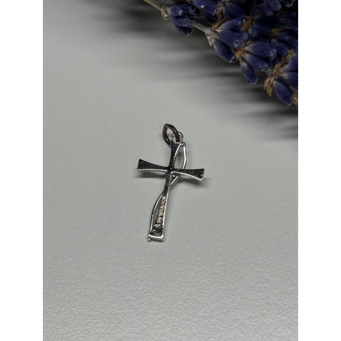 925 Sterling Silver Cross CZ Lenght 26.5 Mm